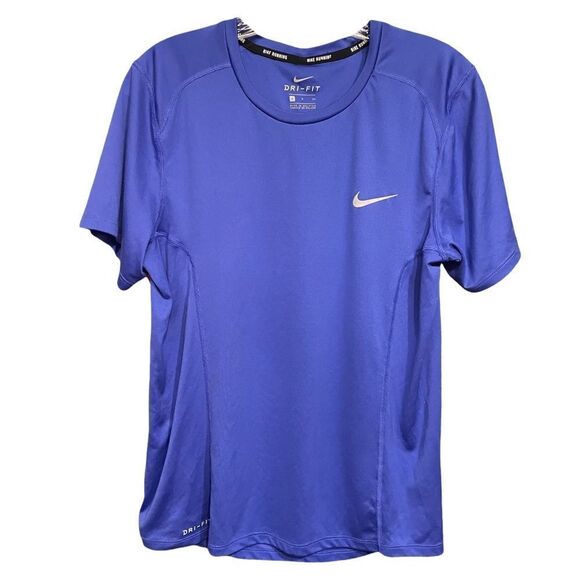 NIKE Dri Fit T Shirt Purple Short Sleeve Round Neck Running Wicking Womens S - Picture 1 of 7